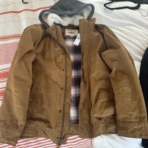 American Eagle Outfitters Brown Jacket with Hood